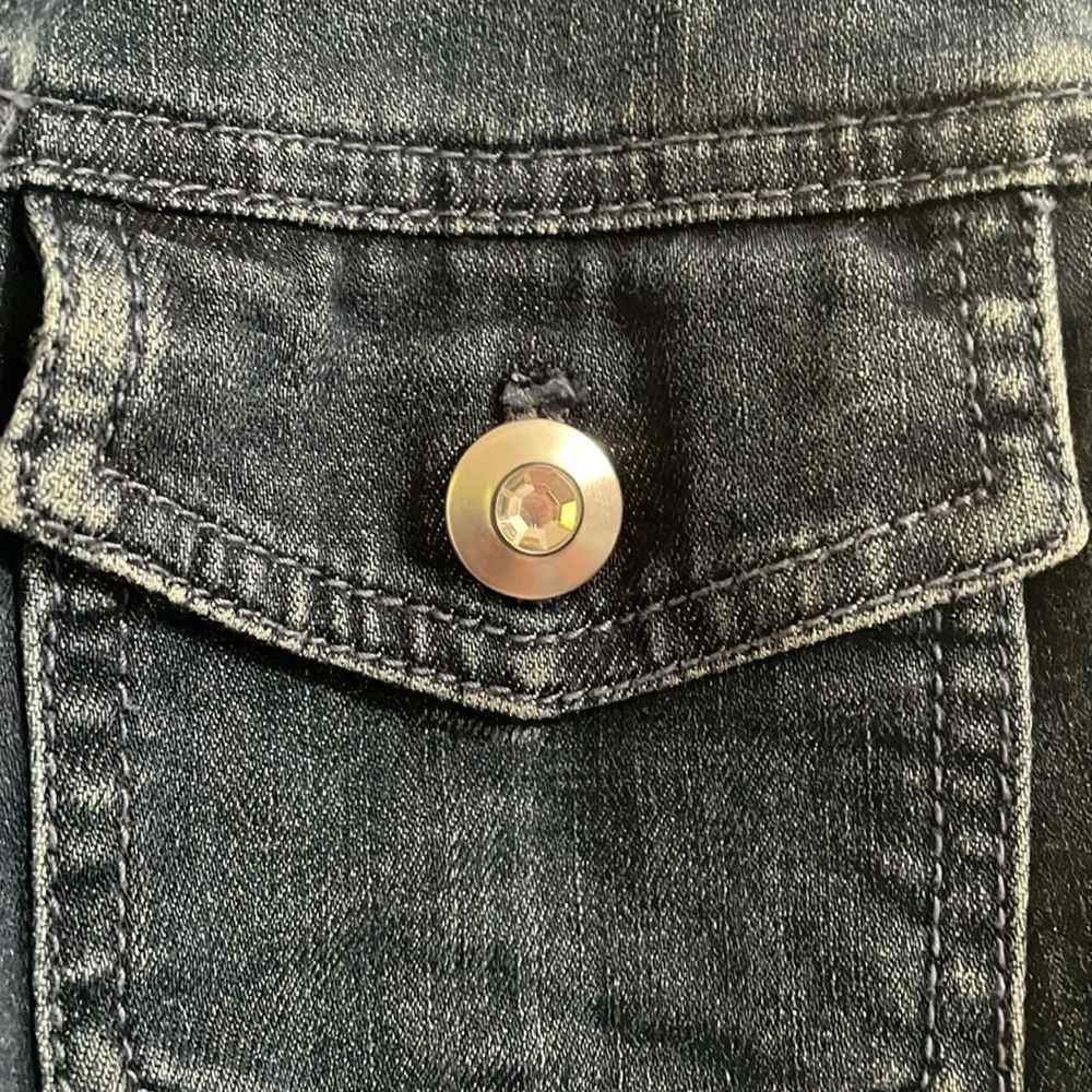 Chicos Denim Sleeveless Vest with Button Front
